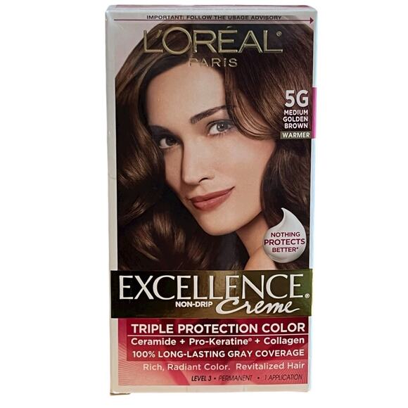 L'Oreal Excellence Creme Permanent Hair Color 5G Medium Golden Brown, 1 Kit - Picture 5 of 5
